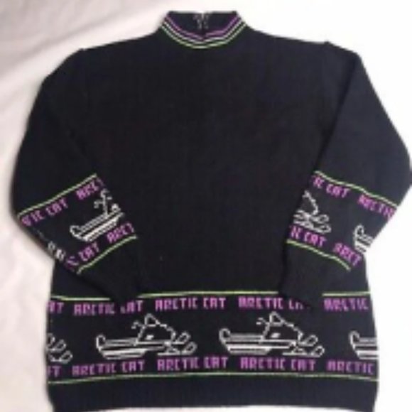 Vintage Arctic Cat Snowmobile Rare Sweater Shirt Pullover Sz L Vintage Rides - Picture 2 of 7